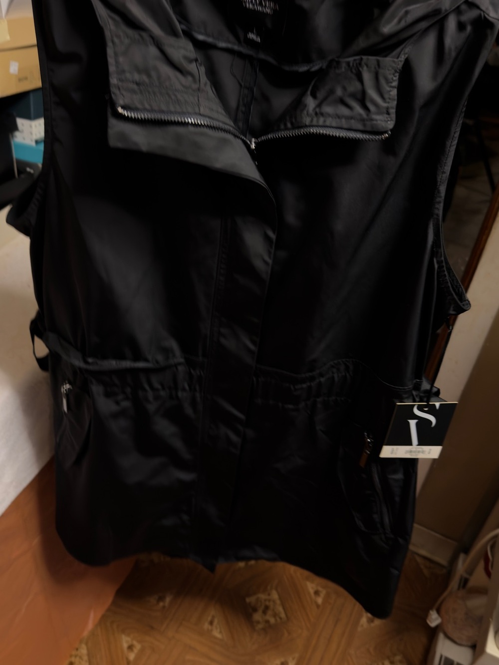 Simply Vera Vera Wang Hooded Windbreaker Vest - Black